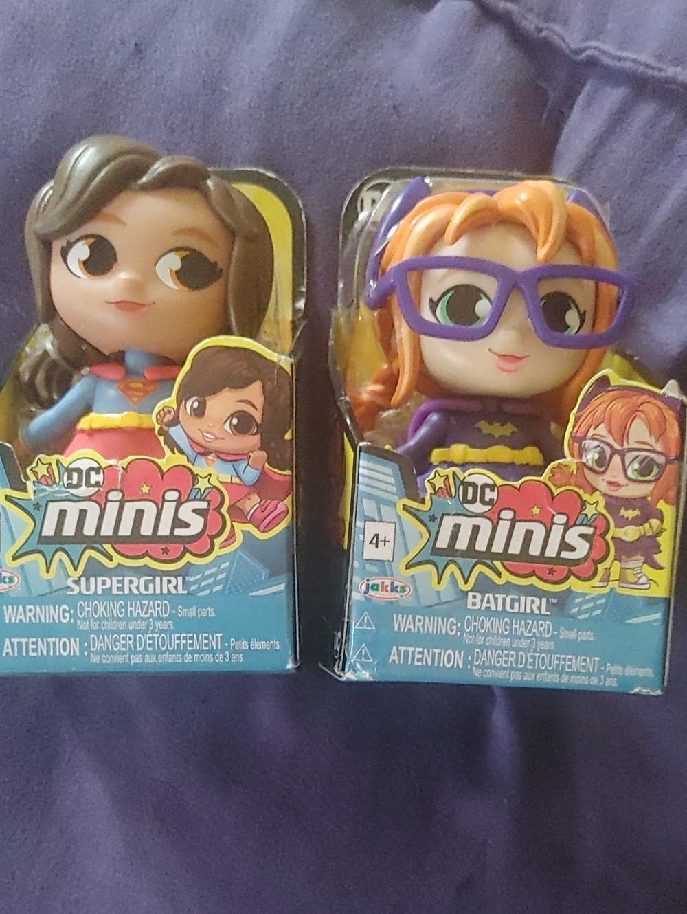 Supergirl & Batgirl Figure Set - Purple, Blue, Yellow